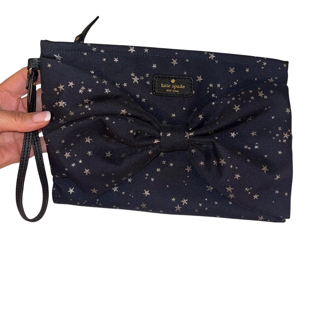Kate Spade Womens Clutch Wristlet Bag Blue Starry Night Casual - Picture 3 of 9